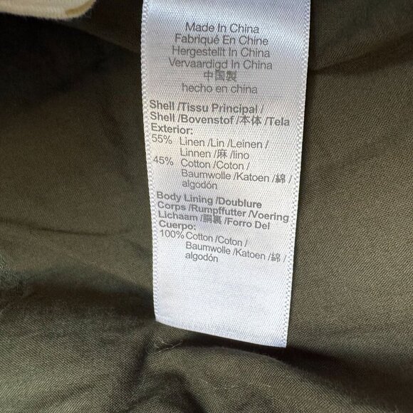 Madewell The Drop-Shoulder Linen Blend Foraged Green Boxy Crop Blazer Size XL - Picture 12 of 17